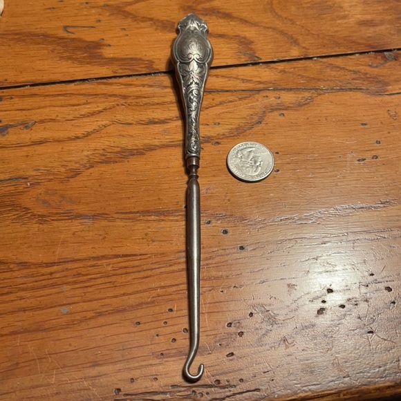 Antique beautifully ornate Sterling Silver Victorian Era 🎩 Boot / Button Hook - Picture 16 of 16
